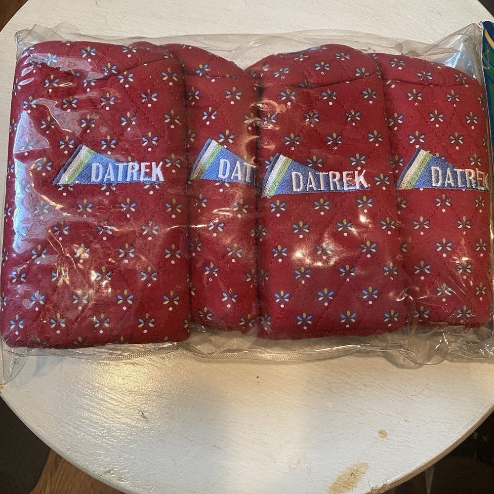 Datrek Golf Club‎ Head Covers Red Floral Vtg Set of 4 Quilted Logo 1 3 5 X New